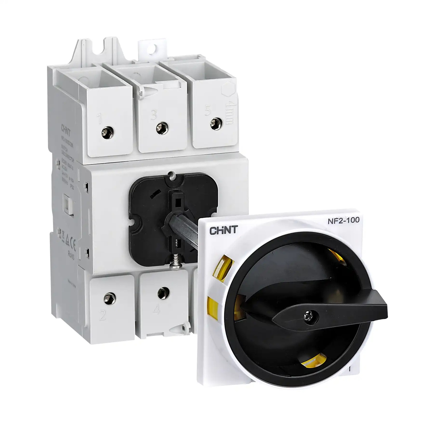 Выкл.-разъед. NF2-25/3DOBR выносная черная рукоятка с замком упр. для установ. на дверь (R)