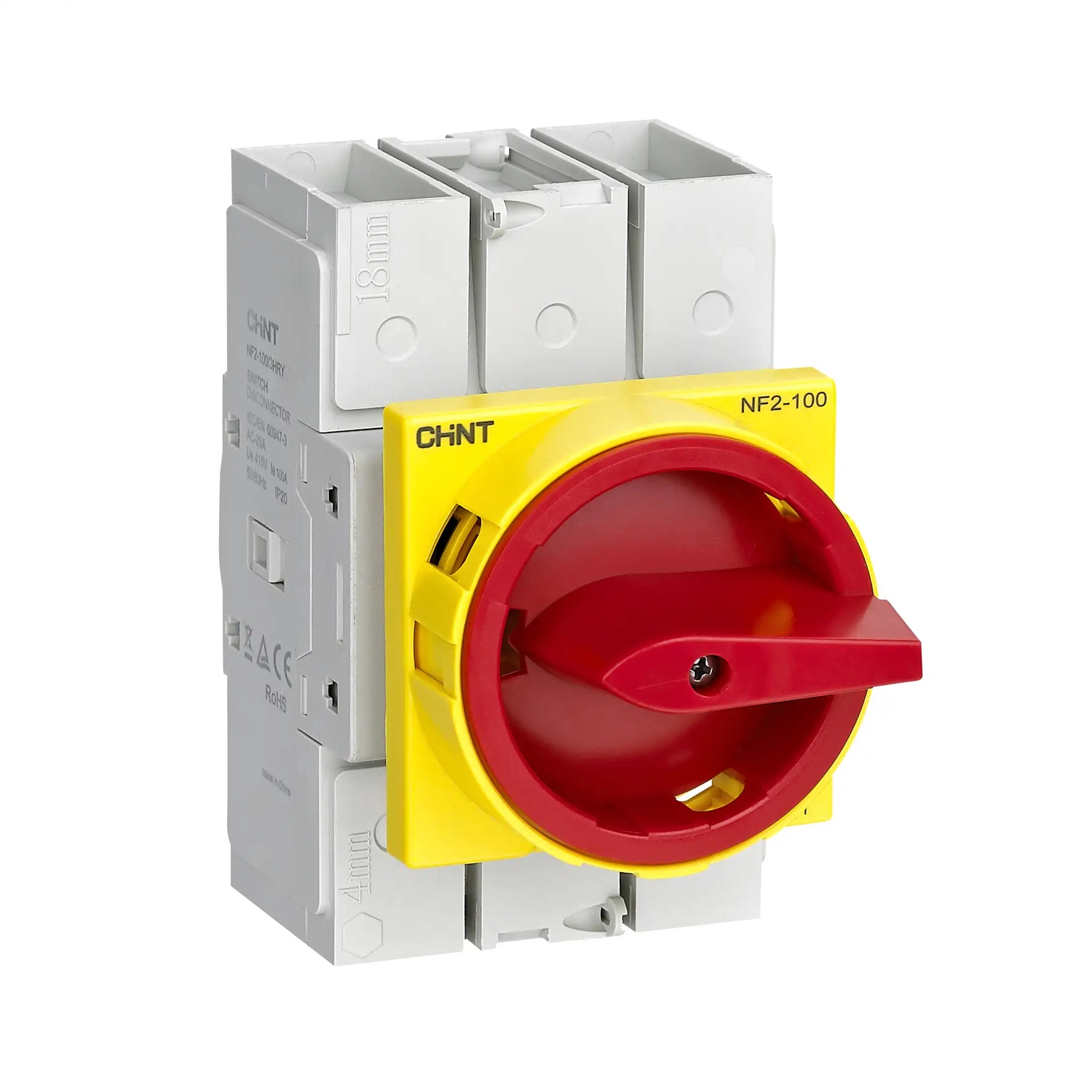 Выкл.-разъед. NF2-40/3HRY дверного монтажа, красно-желтая ручка (R)