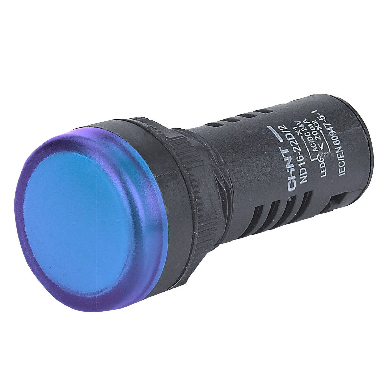 Индикатор помехозащищенный со встроенным конденсатором ND16-22D/4K2 синий АС 380В (R)