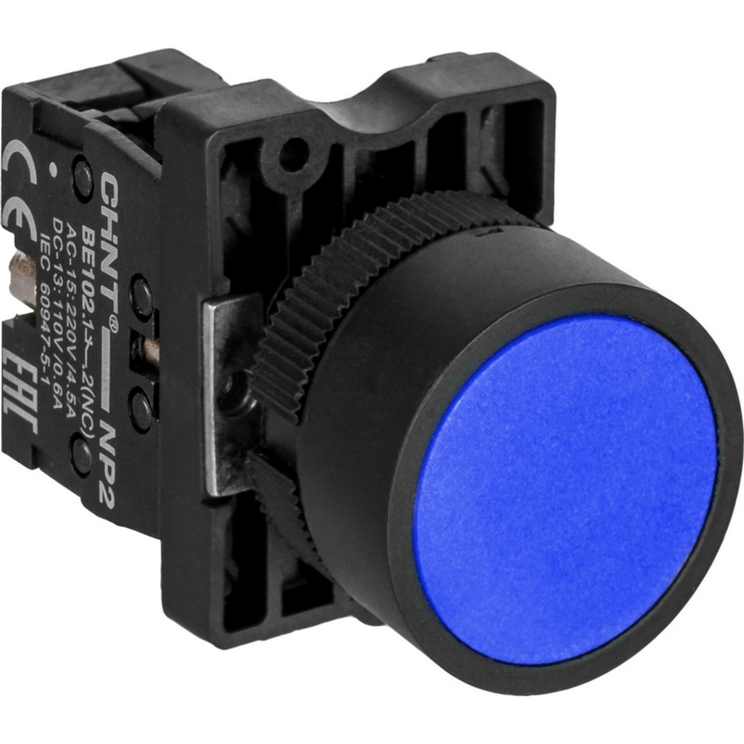 Кнопка управления NP2-EA61 без подсветки синяя 1НО IP40