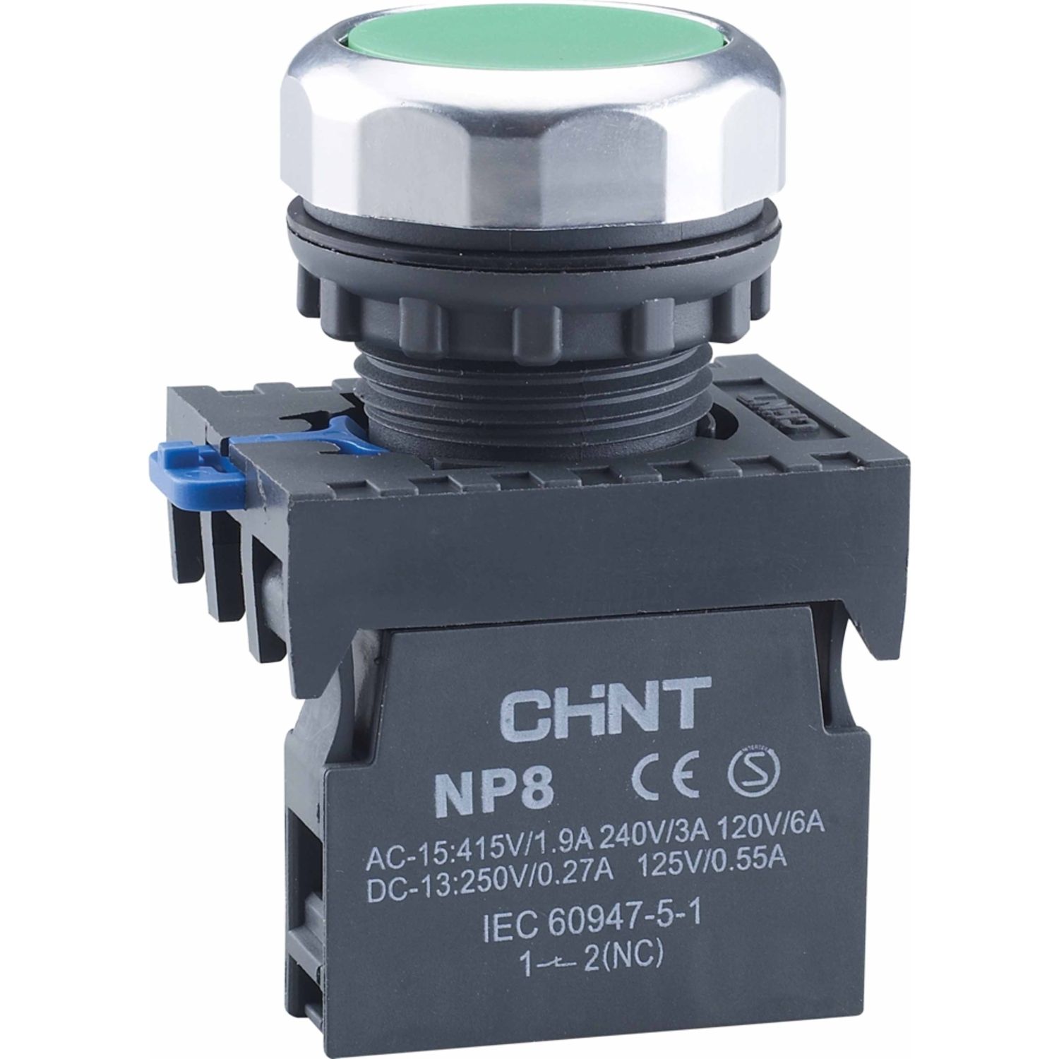 Кнопка управления NP8-10BND/3 1НО зеленая AC110В-220В(LED) IP65 (R)