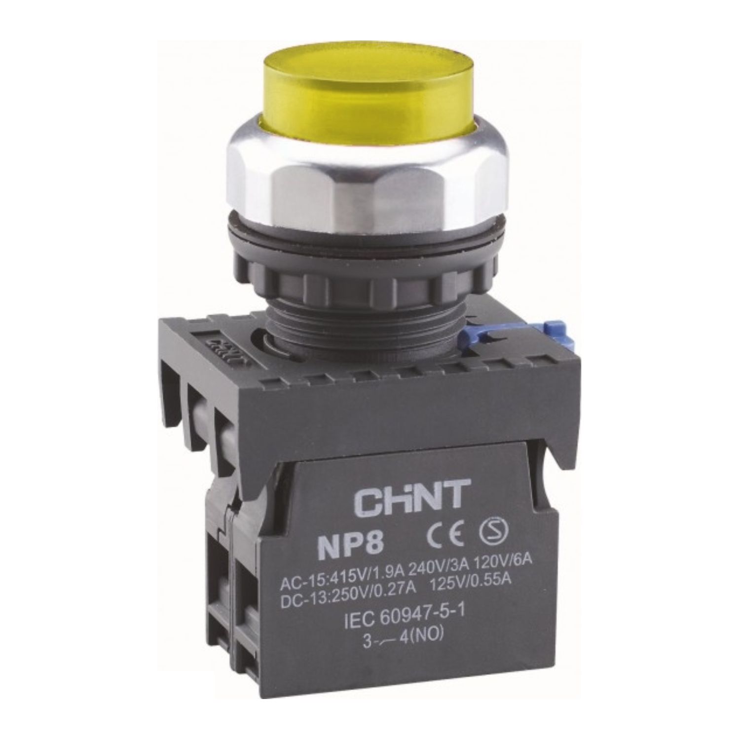 Кнопка управления NP8-10GND/5 1НО желтая AC110В-220В(LED) IP65 (R)