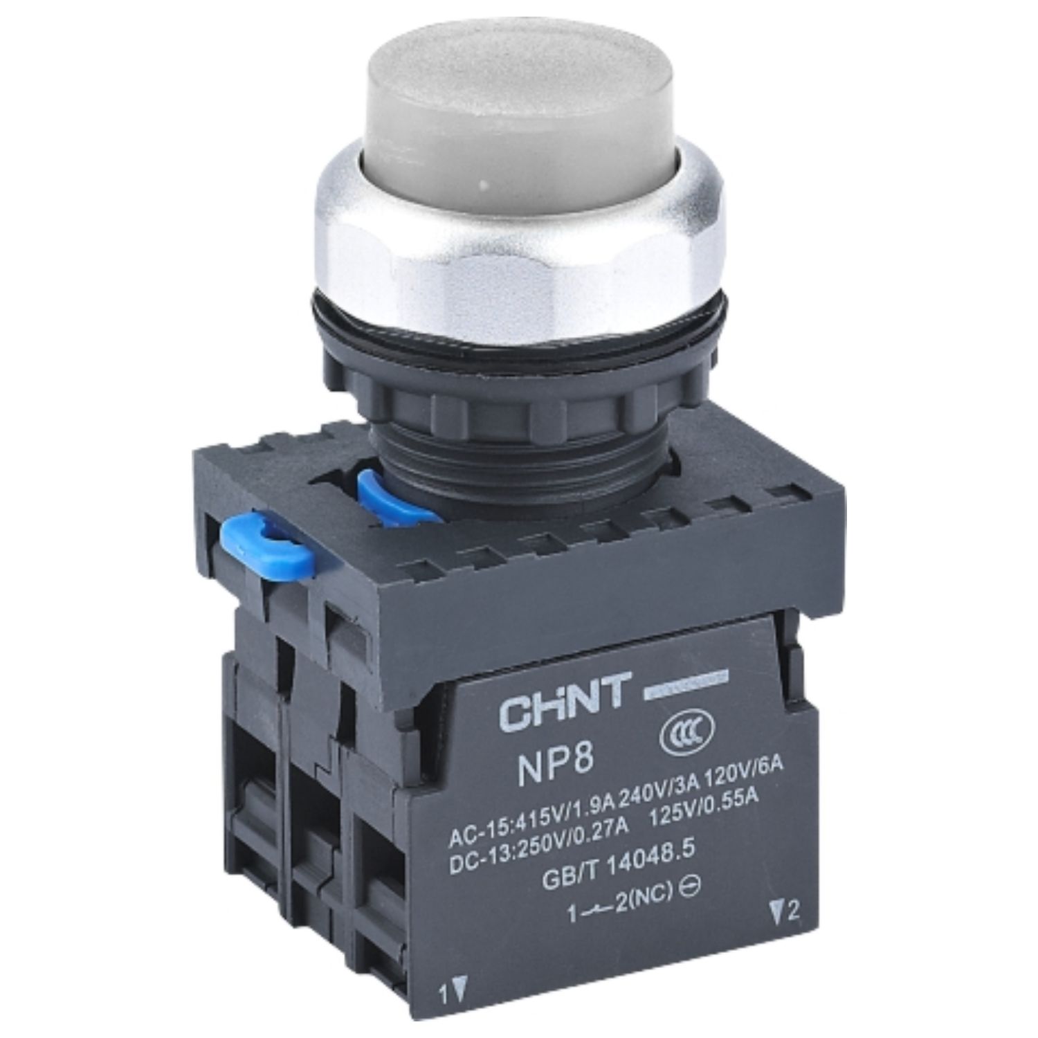 Кнопка управления NP8-11GND/1 1НО+1НЗ белая AC110В-220В(LED) IP65 (R)