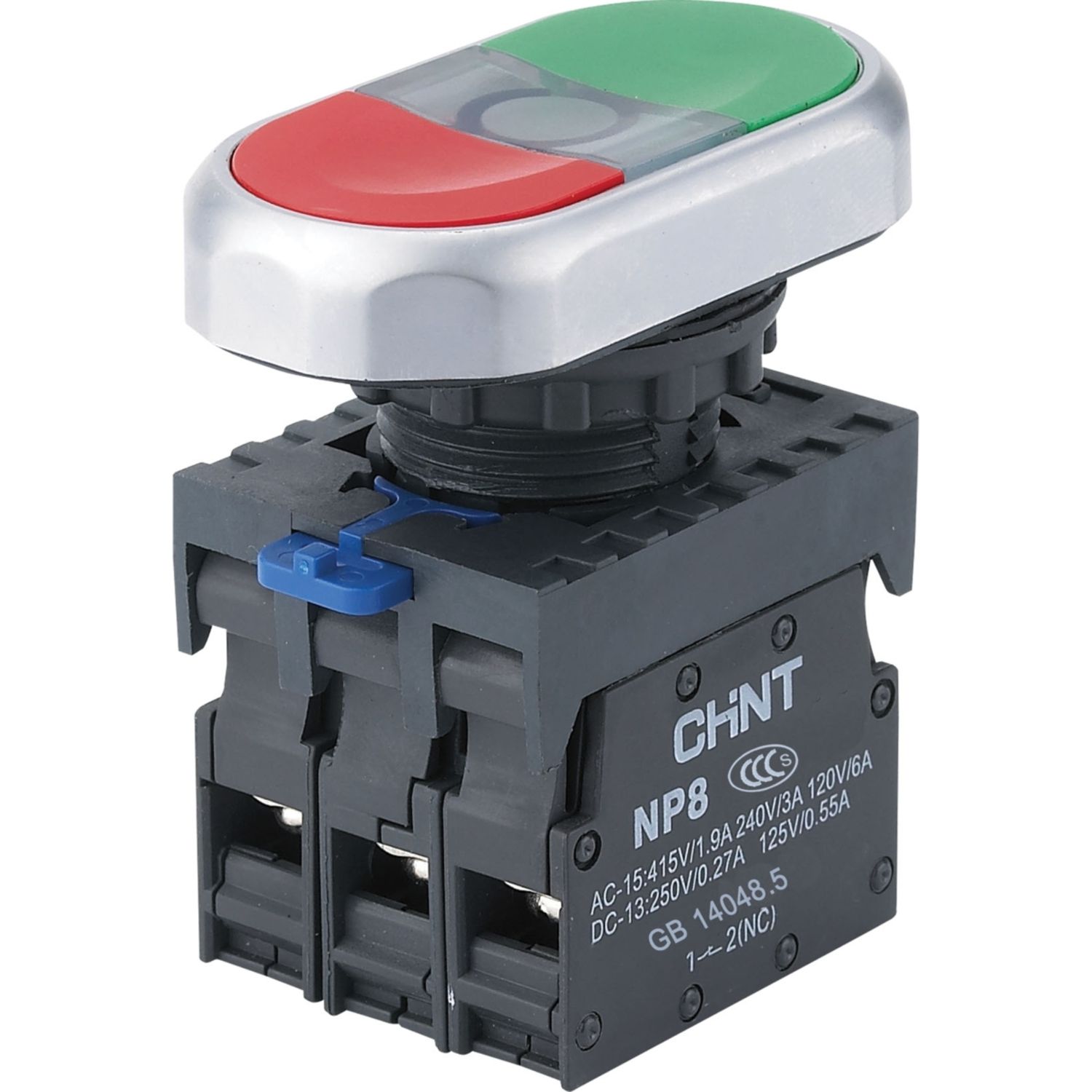Двойная кнопка NP8-11SD 1НО+1НЗ красная AC110В-220В(LED) IP65 (R)