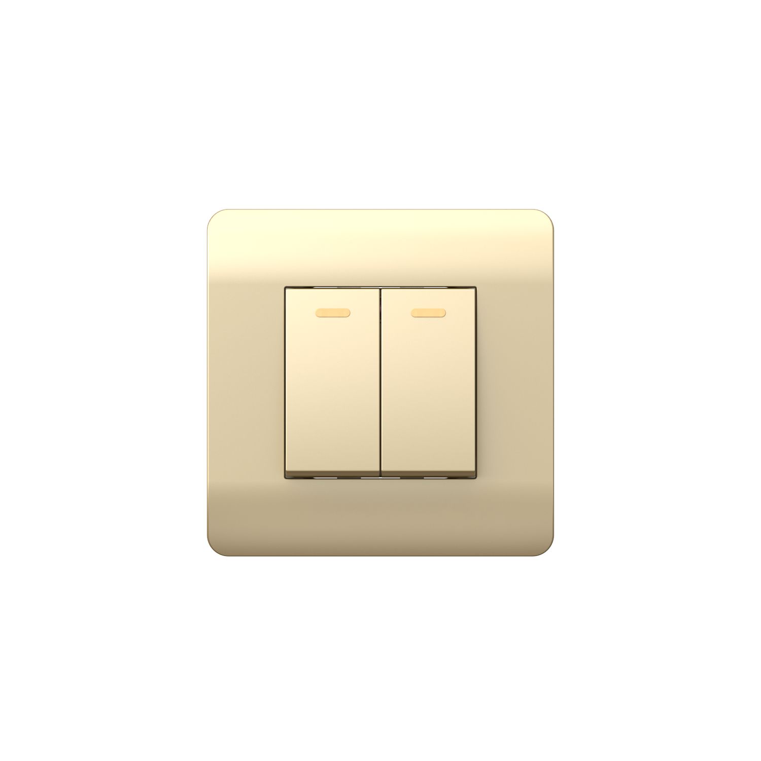 (NEW3-E) Переключатель 2-клавишный, 10А, шампань