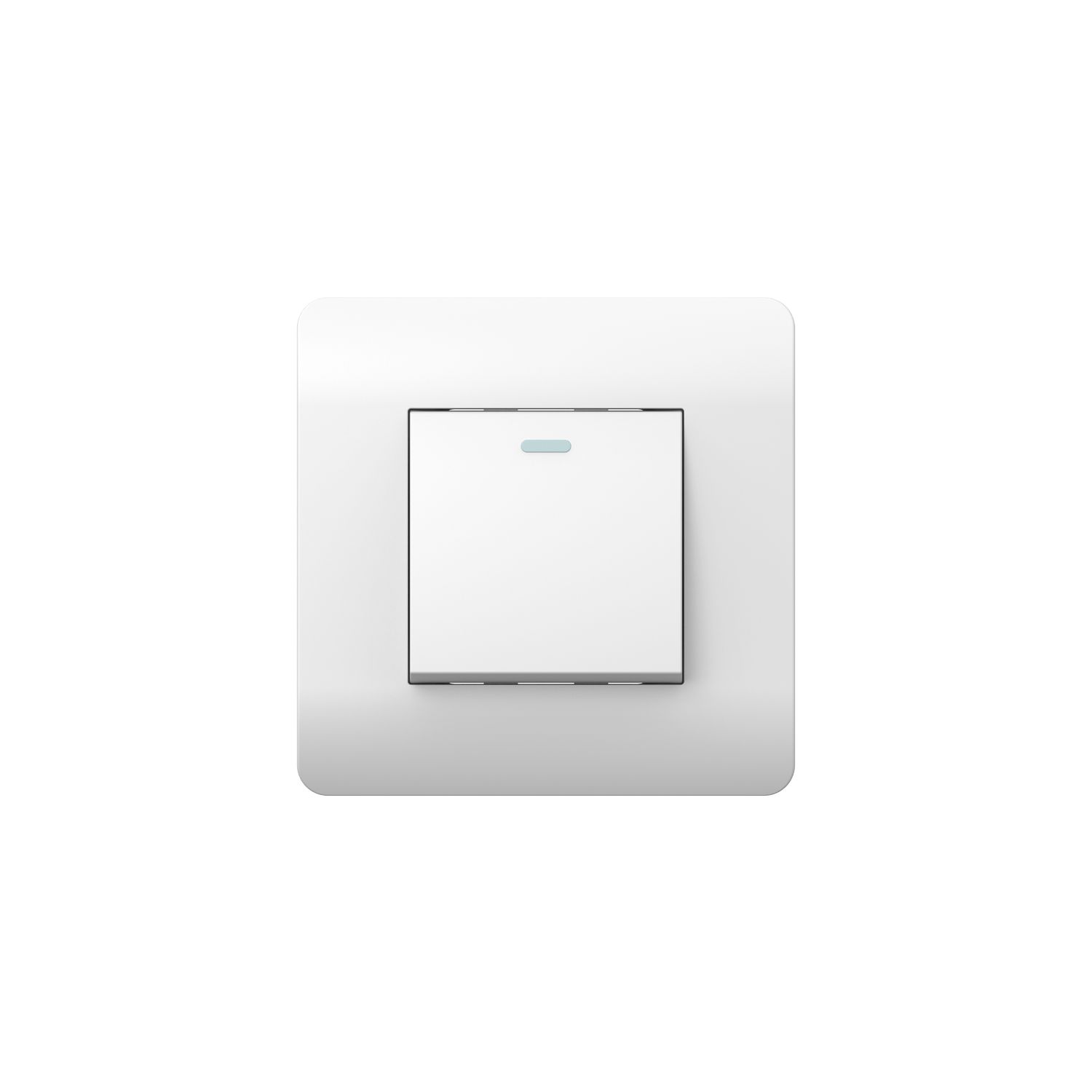 (NEW3-E) Выключатель 1-клавишный без фиксации с подсветкой, 10А, белый