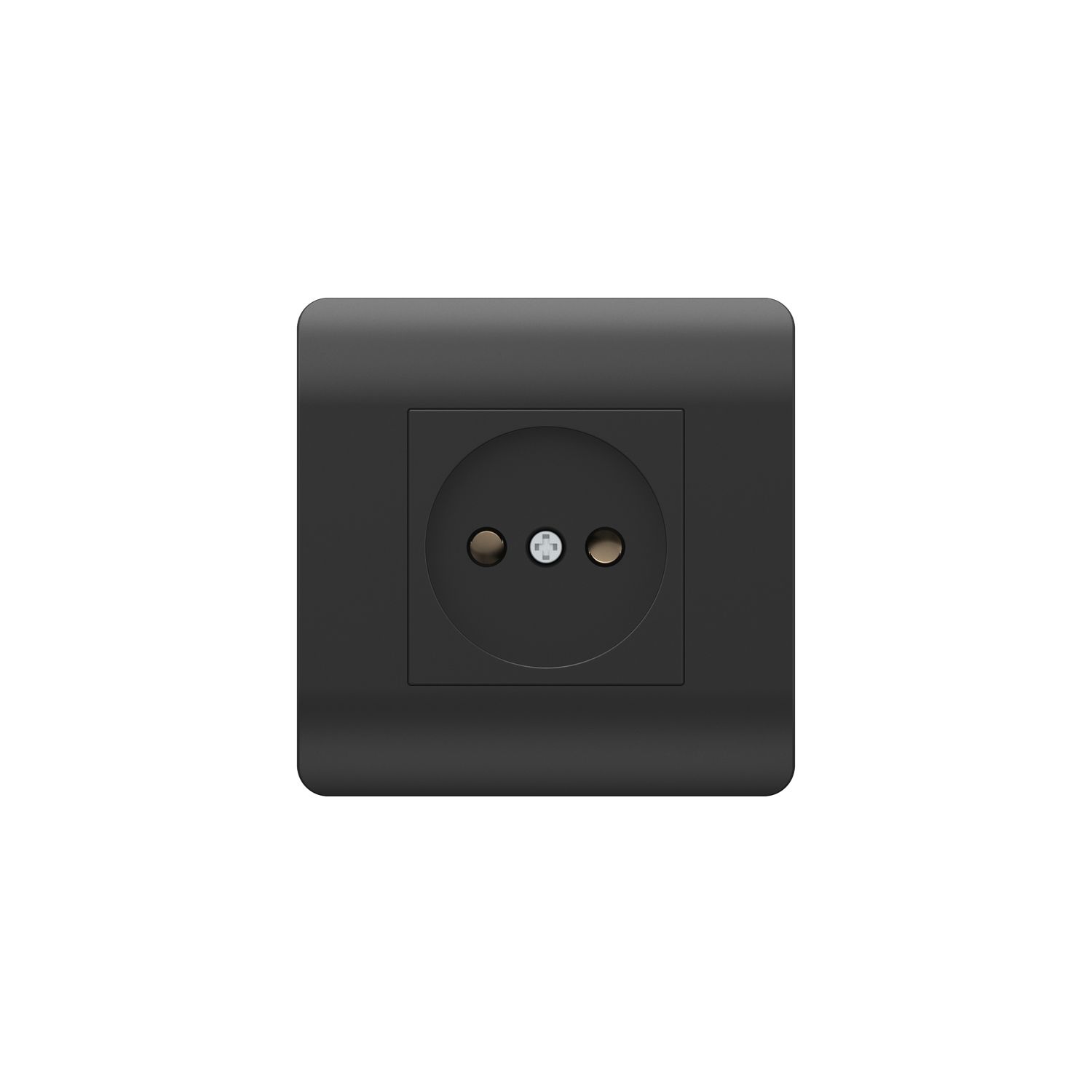 (NEW3-E) Розетка б/з со шторками, 16А, черный