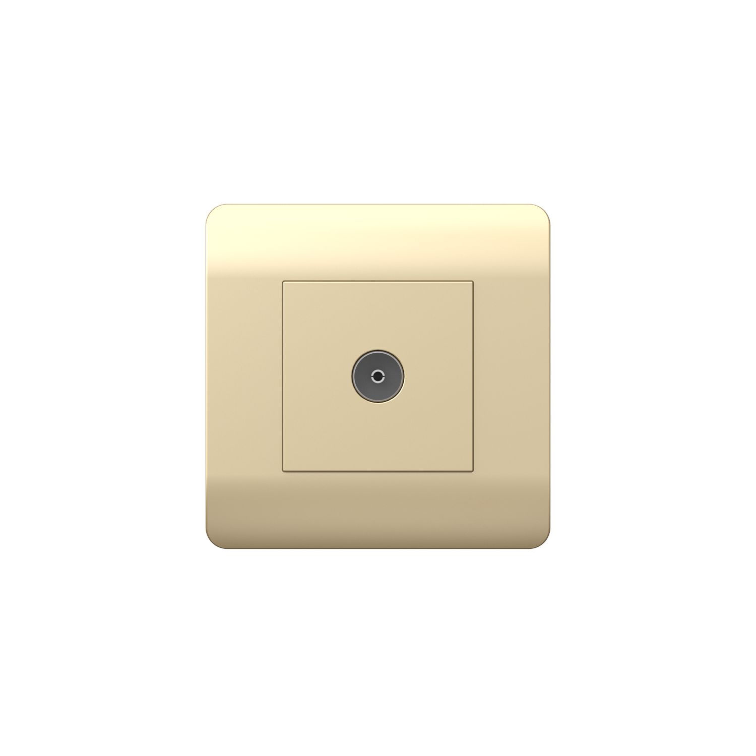 (NEW3-E) Розетка антенная одиночная TV коннектор, шампань