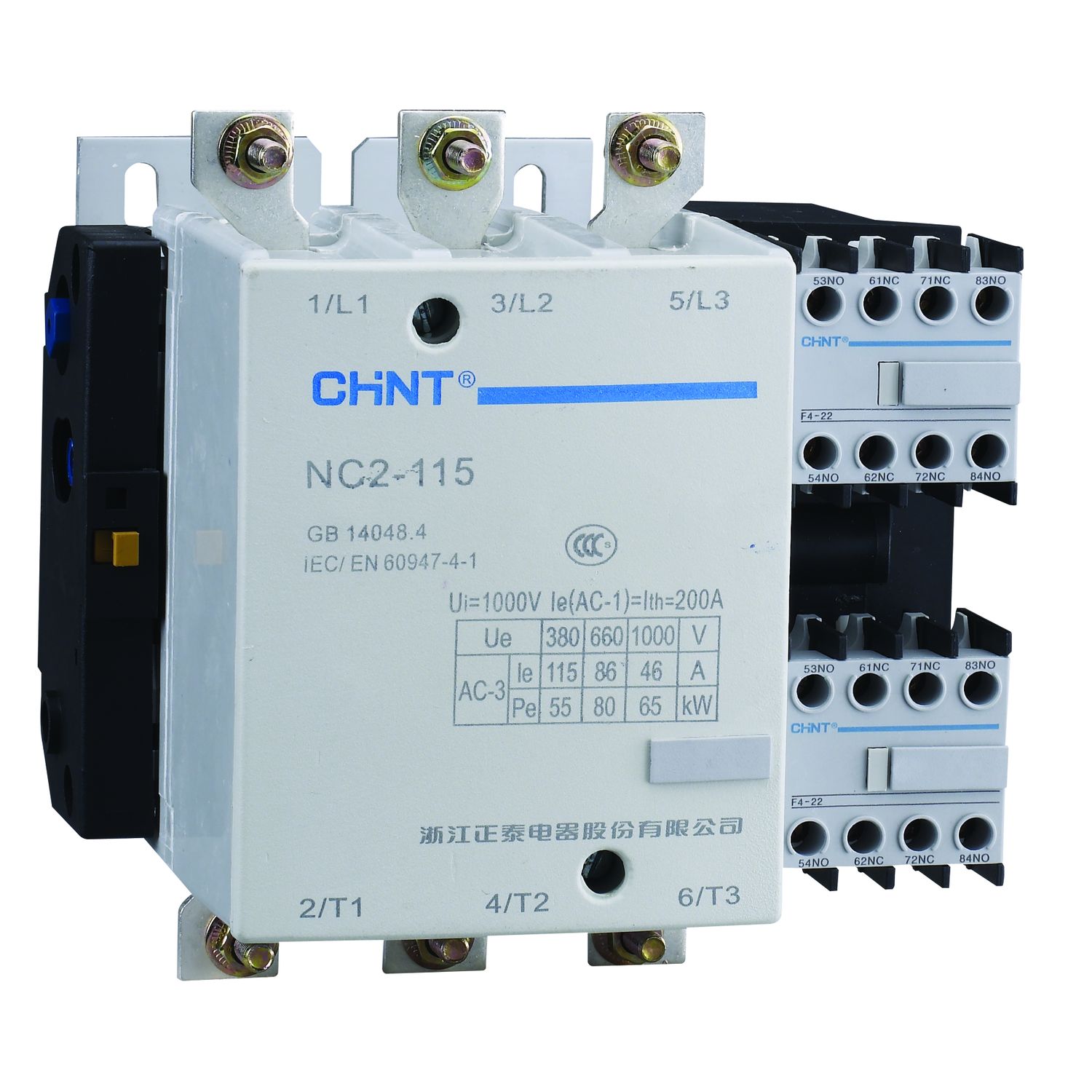 Контактор NC2-115NS реверс 115A 230В/АС3 50Гц (R).