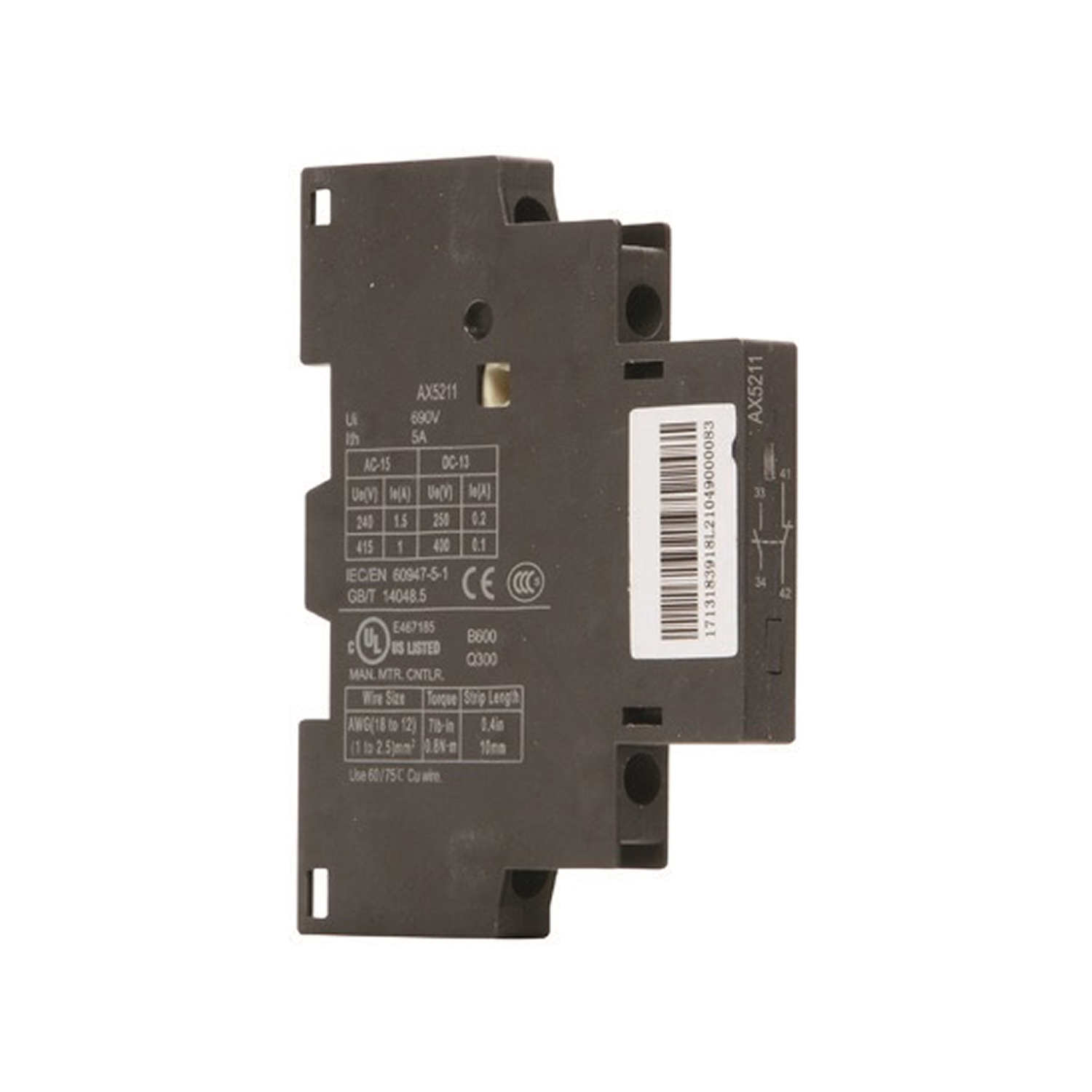 Вспомогательный контакт боковой AX03-S8 02  для NS8