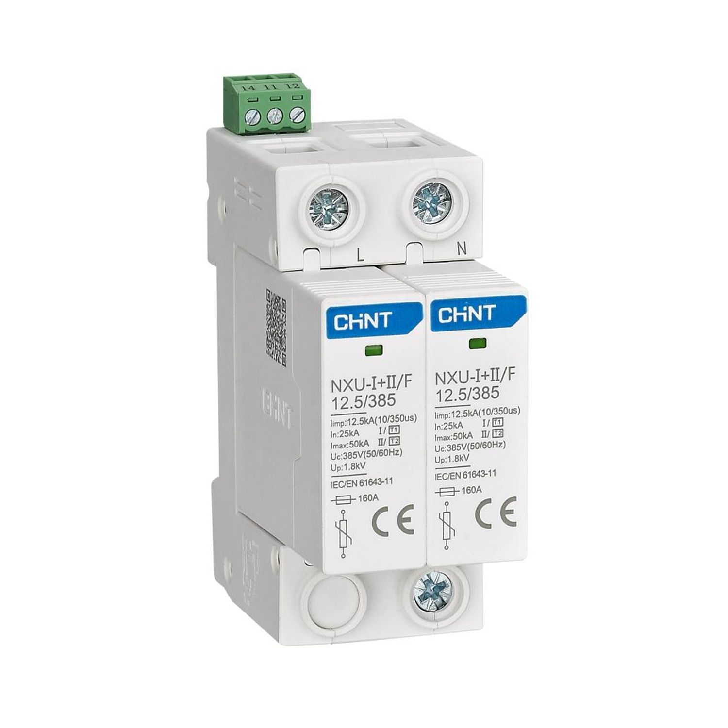 УЗИП NXU-I+II/F 2P In=25kA Im=50kA Uc=275В (класс I + II)