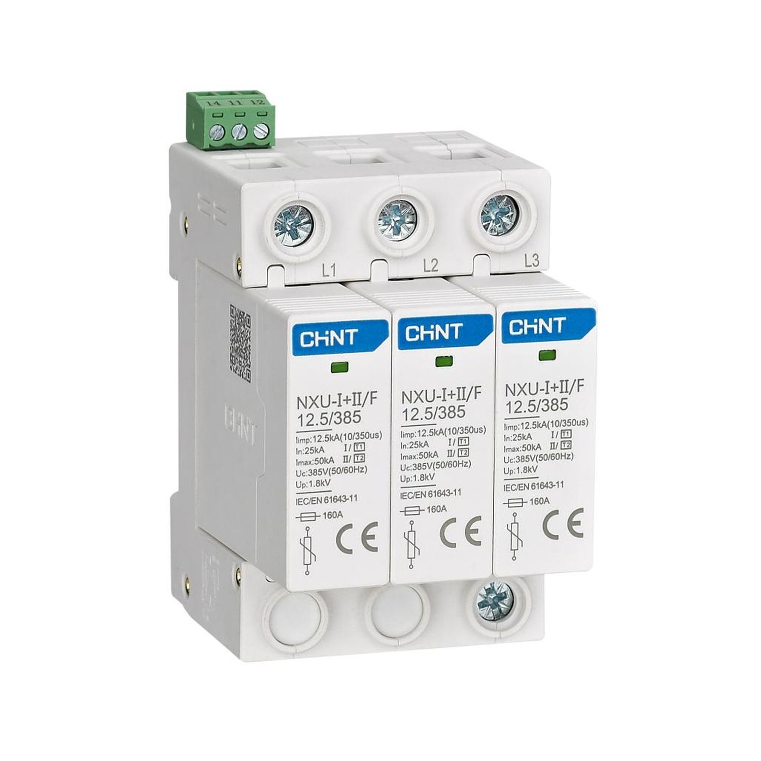 УЗИП NXU-I+II/F 3P In=25kA Im=50kA Uc=275В (класс I + II)