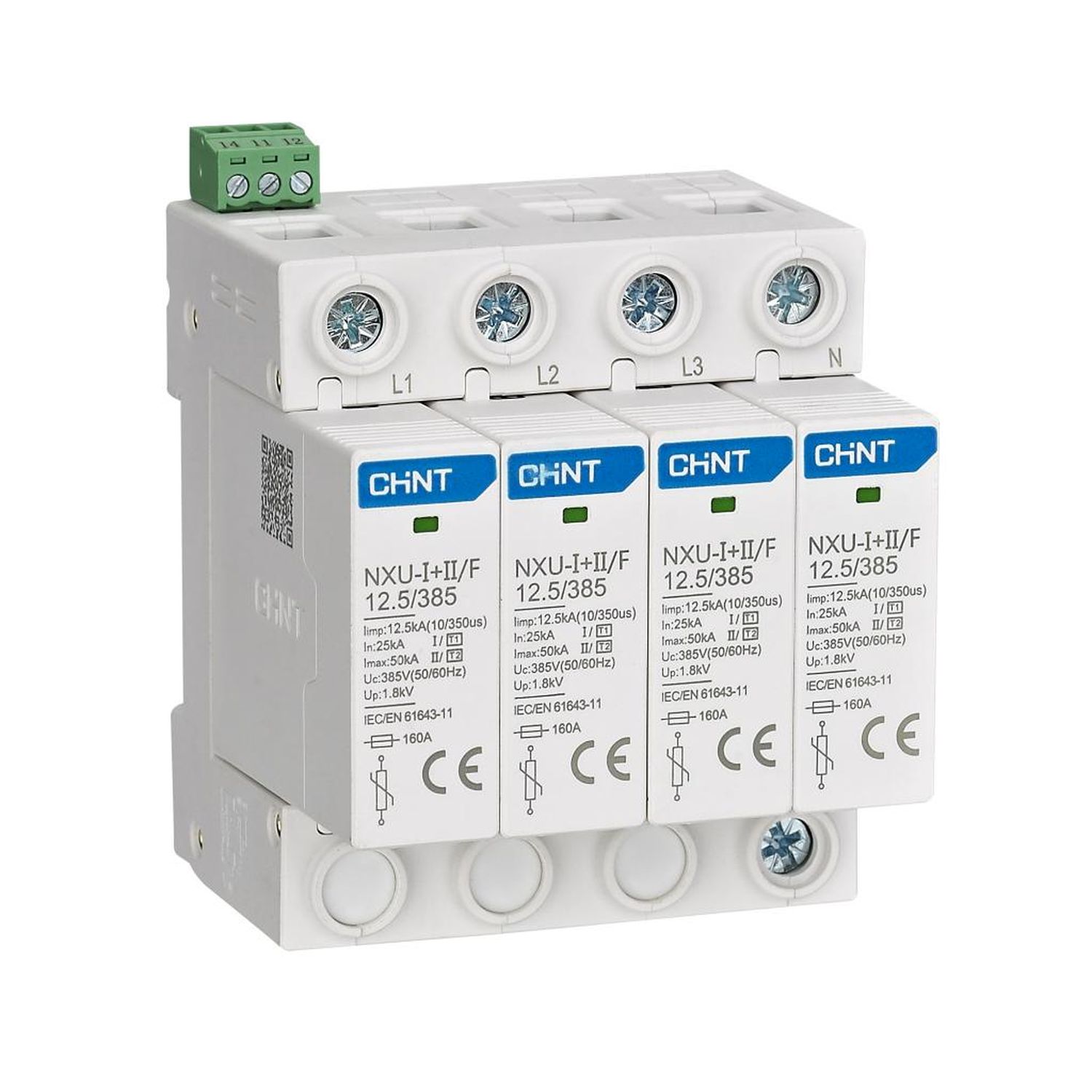 УЗИП NXU-I+II/F 4P In=25kA Im=50kA Uc=275В (класс I + II)